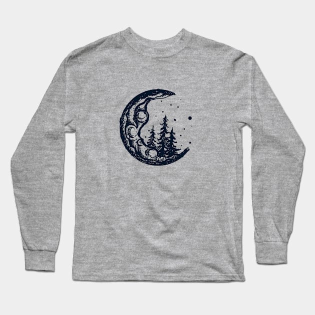 Heaven Moon Long Sleeve T-Shirt by FirmanBayu